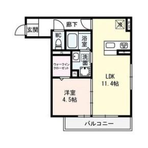 サンライズ上新庄(1LDK/2階)の間取り写真
