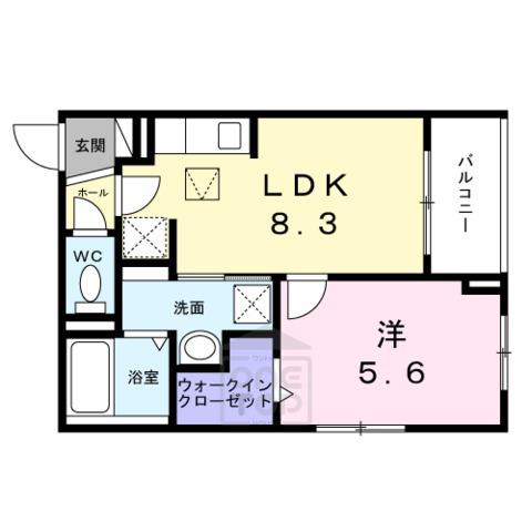 アンジュ 茨木(1LDK/3階)の間取り写真