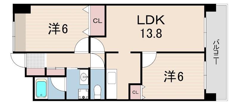 プランドールYAHEI(2LDK/3階)の間取り写真
