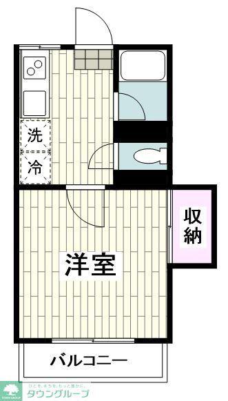 笠間ハイツN棟(1K/1階)の間取り写真