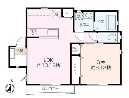 メゾン・ド みなとみらい(1LDK/2階)の間取り写真