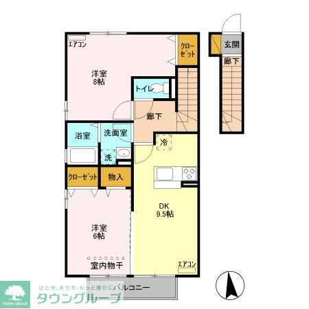 ラ・ステラ宮前町(2DK/2階)の間取り写真