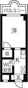 クレールショーワII(1K/4階)の間取り写真