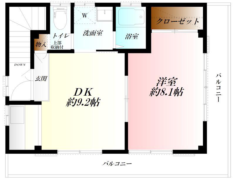 さくらハイツ WIFI対応(1DK/3階)の間取り写真