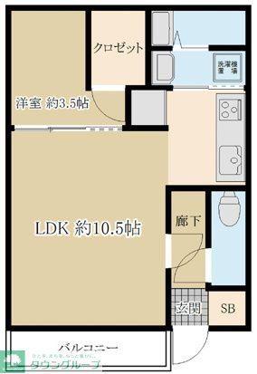 コンフォート青井II(1LDK/2階)の間取り写真