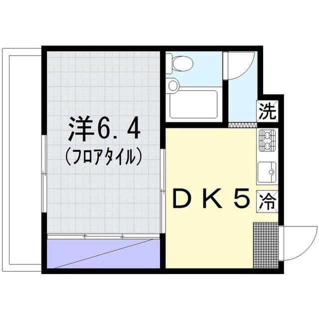 USKシャンブル(1DK/3階)の間取り写真