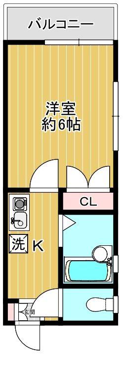 南小岩レジデンス(1K/2階)の間取り写真