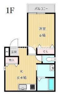 REGULUS板宿(1K/1階)の間取り写真