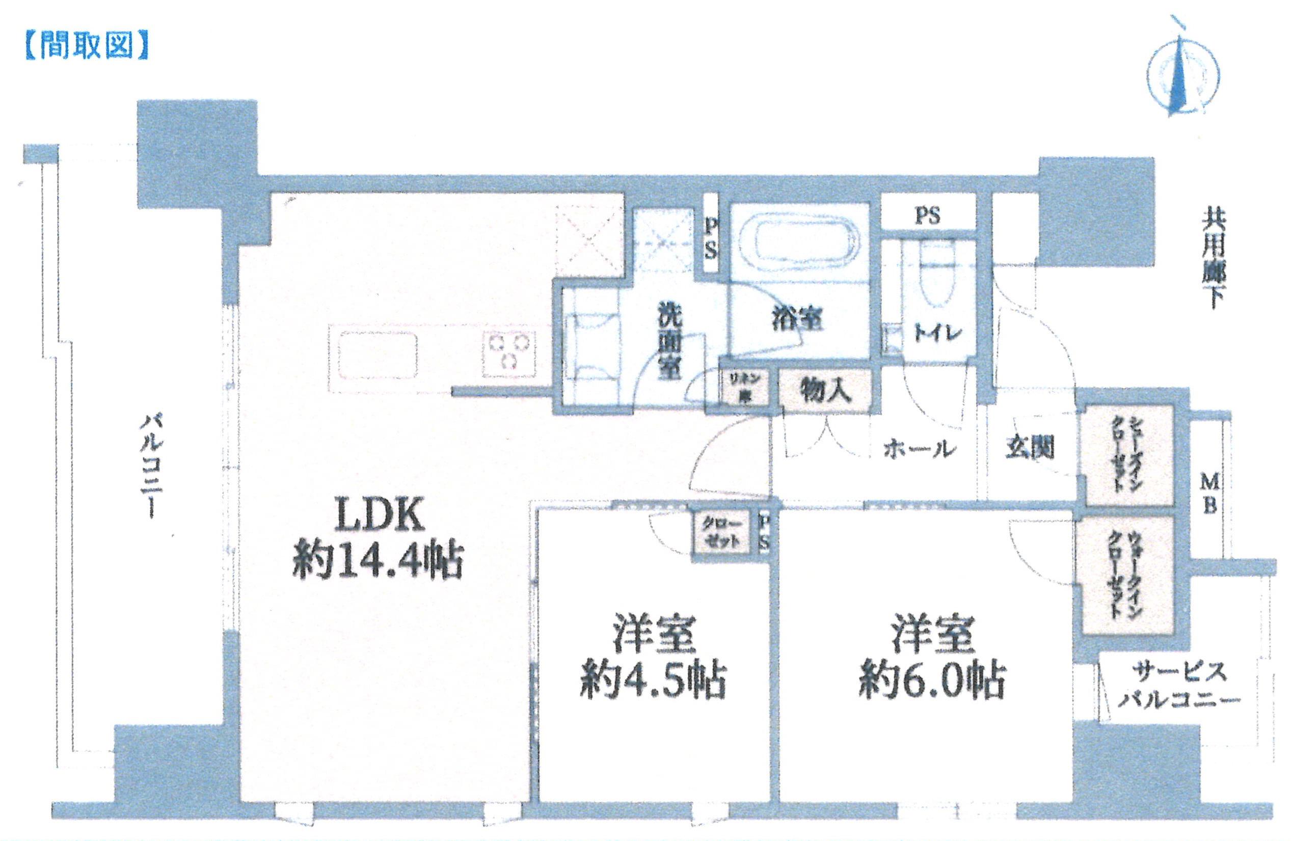 アネシア栄THE CITY(2LDK/7階)の間取り写真