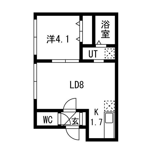 イプセ澄川(1LDK/2階)の間取り写真