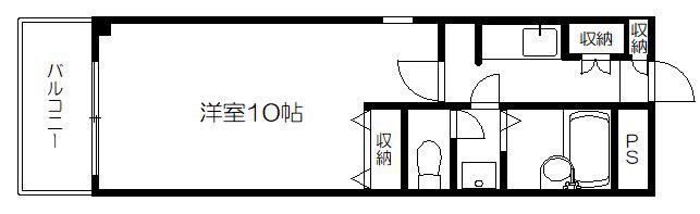 河原町御池竹内ビルディング(1K/6階)の間取り写真