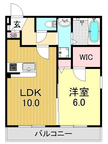 バルーンフラワーK(1LDK/2階)の間取り写真