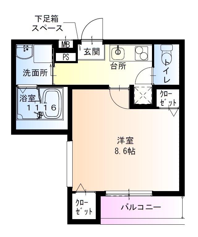 フジパレス尼崎三反田5番館(1K/2階)の間取り写真