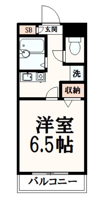 BONNEUR(1K/5階)の間取り写真
