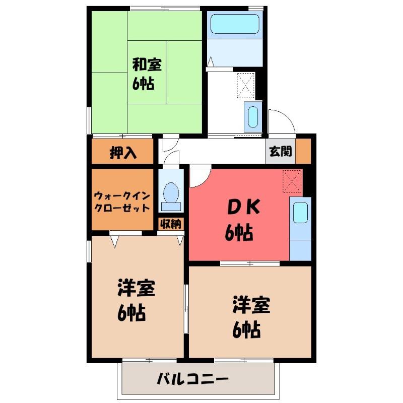 パストラルA(3DK/1階)の間取り写真