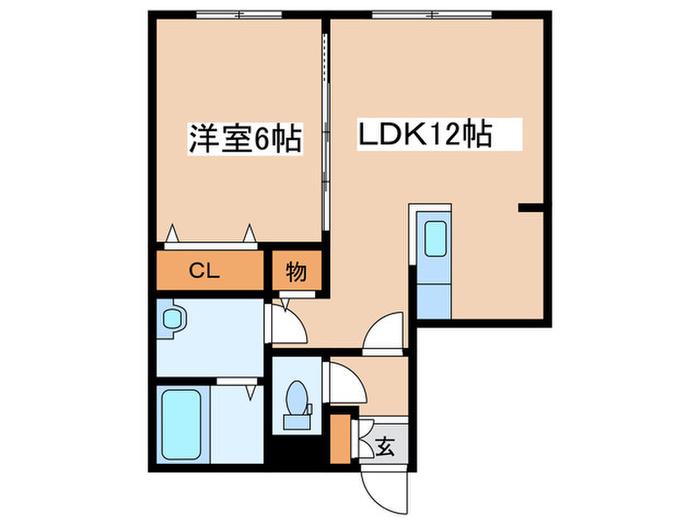 コンフォート美園4条(1LDK/3階)の間取り写真