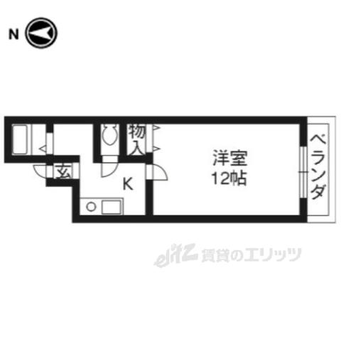 ベルステージ東山(1K/3階)の間取り写真
