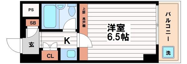 メゾン川端(1K/4階)の間取り写真