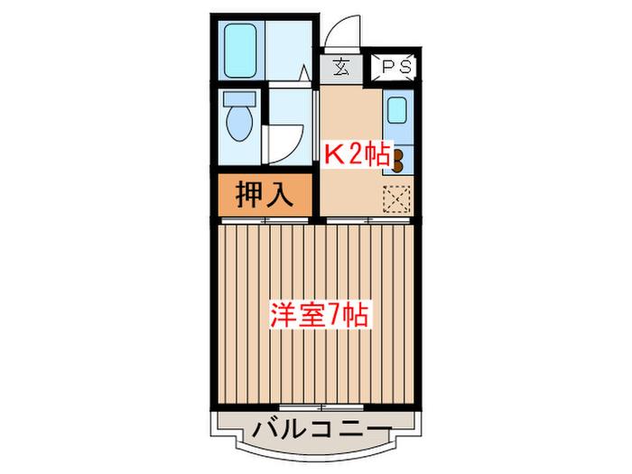 ヴェラ 18(1K/1階)の間取り写真
