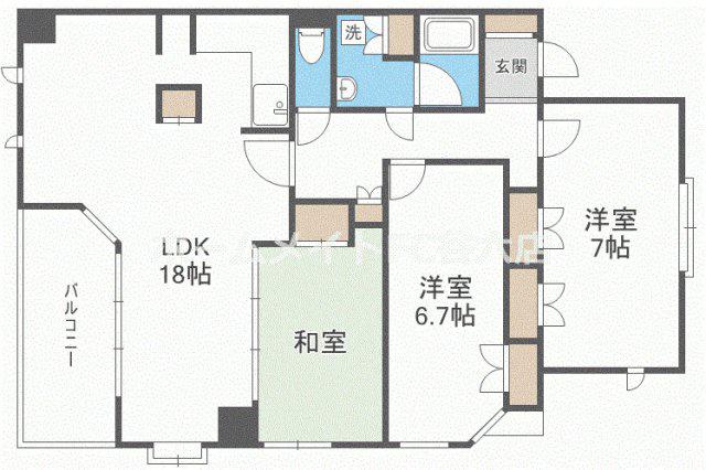 CITY SPIRE夕陽丘(3LDK/10階)の間取り写真