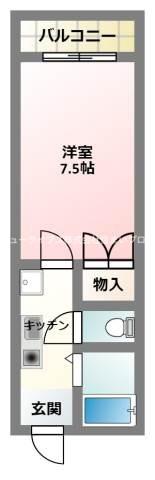 ハイツリコ(1K/2階)の間取り写真