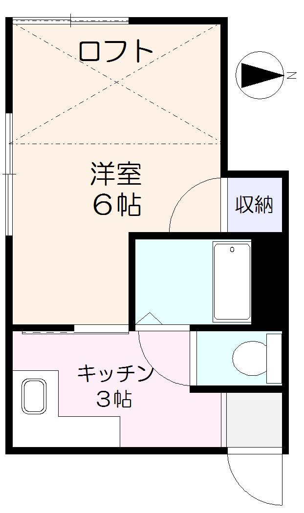アザレア(1K/2階)の間取り写真