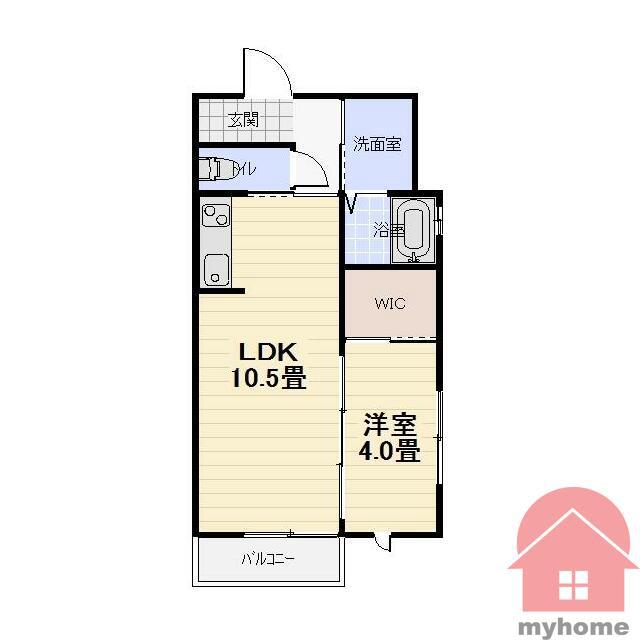 マイルーム小戸(1LDK/2階)の間取り写真