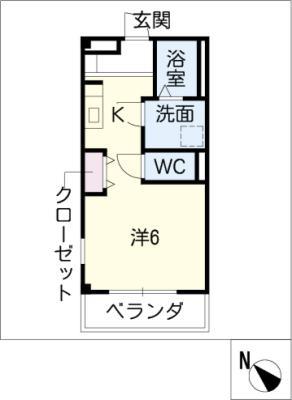 ジュネス明和(ワンルーム/1階)の間取り写真