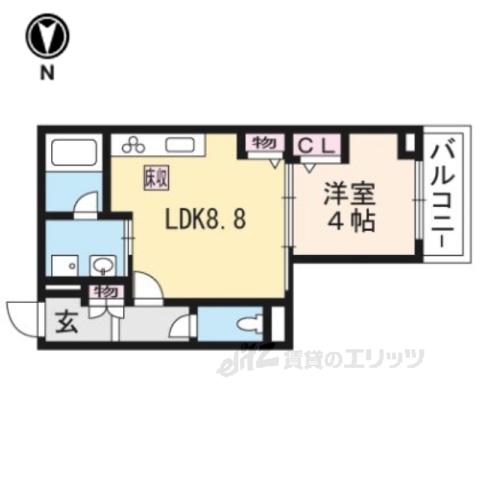 SHAMAISONVELO(1LDK/1階)の間取り写真