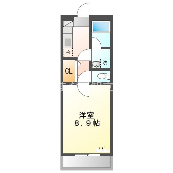 サンシアルザ長田(1K/3階)の間取り写真