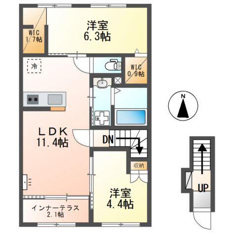 レスポワール(2LDK/2階)の間取り写真