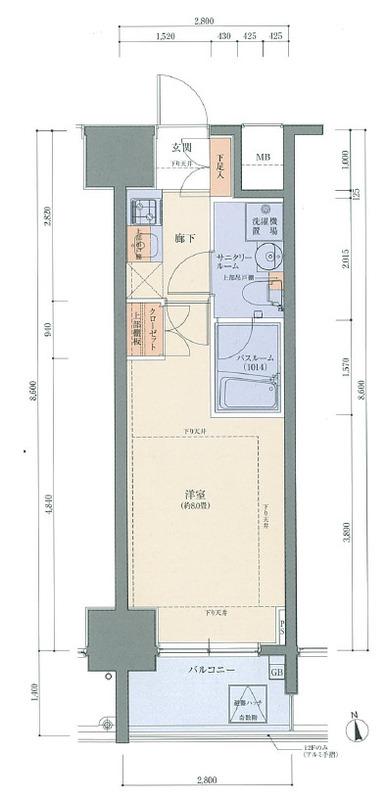ベルファース新板橋(1K/6階)の間取り写真