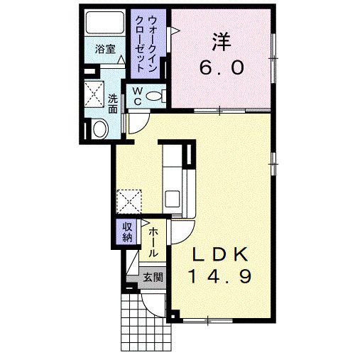 ジェルメ リアン(1LDK/1階)の間取り写真