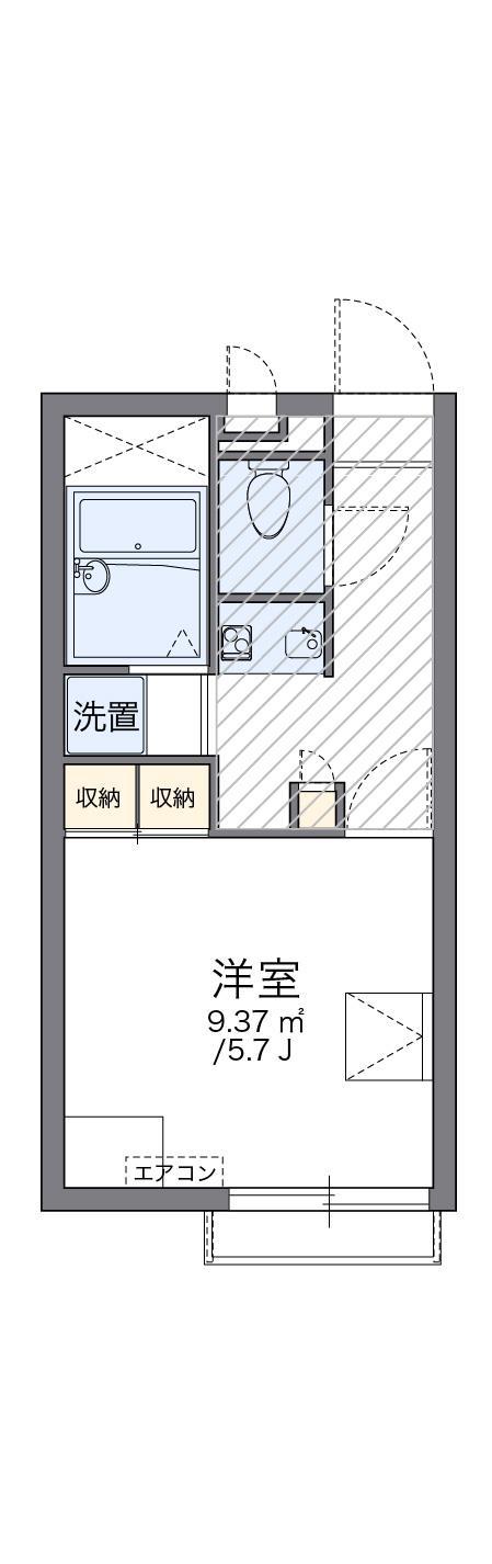 レオパレスエスポア六番町(1K/2階)の間取り写真