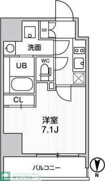 グラシアプレイス東陽町(1K/11階)の間取り写真