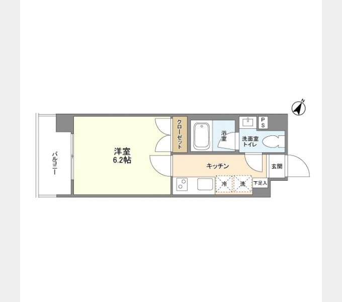 RJRリクロス西馬込(1K/2階)の間取り写真