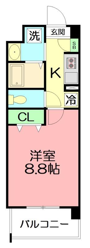 パステロ(1K/2階)の間取り写真