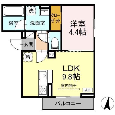 ヴィエント(1LDK/3階)の間取り写真