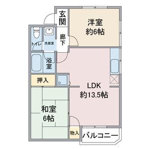 ムーニーヨーロピアン(2LDK/2階)の間取り写真