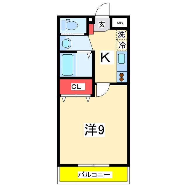 グリーンハウス(1K/3階)の間取り写真