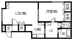 サクライハイムI・II(1LDK/1階)の間取り写真