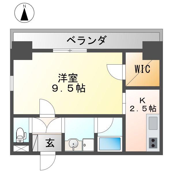 ルミナスパレス一宮駅西(1K/5階)の間取り写真