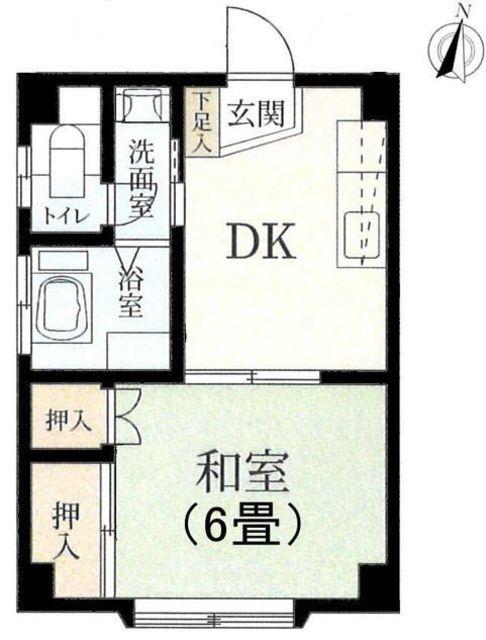 ヒヨシビル(1DK/3階)の間取り写真