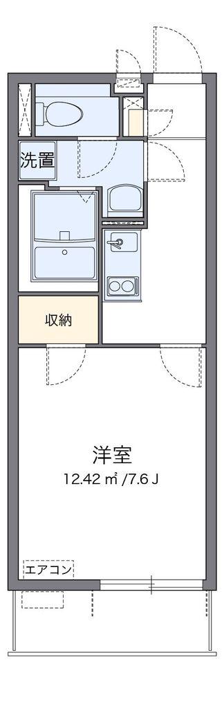 クレイノウィステリア(1K/1階)の間取り写真