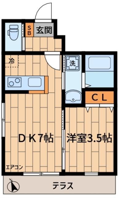 ANNEX JUN(1DK/1階)の間取り写真