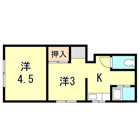 サンビルダー湊川(2K/3階)の間取り写真