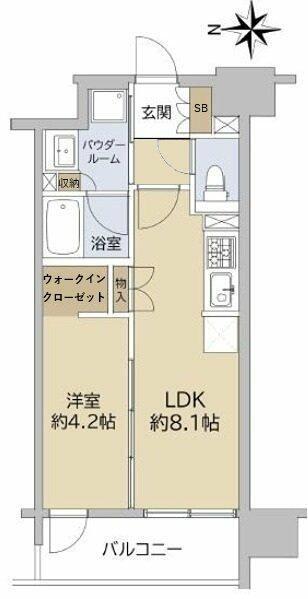 プレサンス ロジェ 金山ミッドゲート(1LDK/4階)の間取り写真