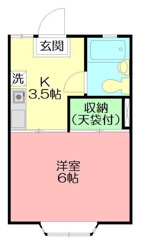 エスポワールIII(1K/1階)の間取り写真
