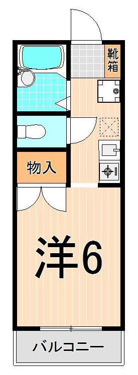 ハピネスK(1K/3階)の間取り写真
