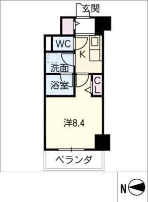 MELIV神宮前(1K/8階)の間取り写真